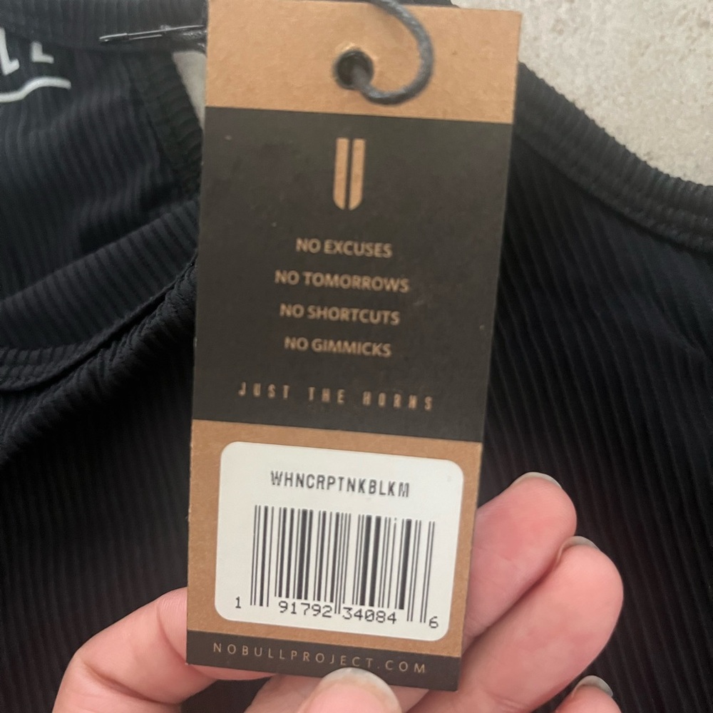 NOBULL Women's Black Ribbed Tank Top - Picture 3 of 3